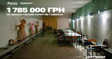 1 785 000 грн KIDDISVIT и Аврора передали на обустройство укрытий в школах